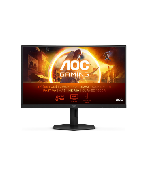 AOC CQ27G4X, 27", VA, QHD, 16:9, 180 Hz, 1 ms, 2560 x 1440 pixels, 300 cd/m², HDMI ports quantity 2, Warranty 36 month(s) AOC CQ27G4X, 27", VA, QHD, 16:9, 180 Hz, 1 ms, 2560 x 1440 pixels, 300 cd/m², HDMI ports quantity 2, Warranty 36 month(s)