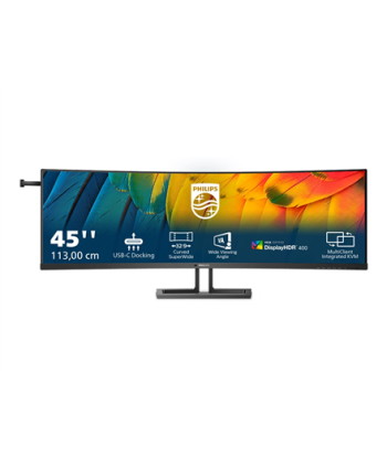 Philips, Curved Business Monitor, 45B1U6900C/00, 44.5", VA, HDR, 32:9, 75 Hz, 4 ms, 5120 x 1440 pixels, 450 cd/m², HDMI ports