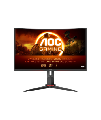 AOC C27G2Z3/BK, 27", VA, FHD, 16:9, 280 Hz, 1 ms, 1920 x 1080 pixels, 300 cd/m², HDMI ports quantity 2, Warranty 36 month(s)