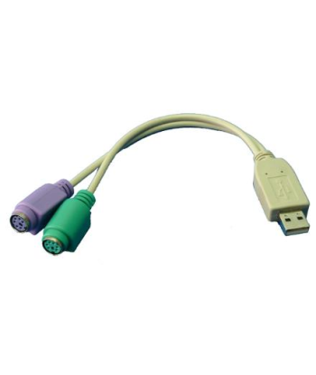 Logilink Adapter USB to PS/2 x2 : 2x Mini DIN 6-pin FM, USB M