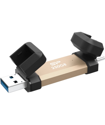 SILICON POWER DS72 Dual USB-C/USB 3.2 Gen 2, 250GB, Gold | Silicon Power