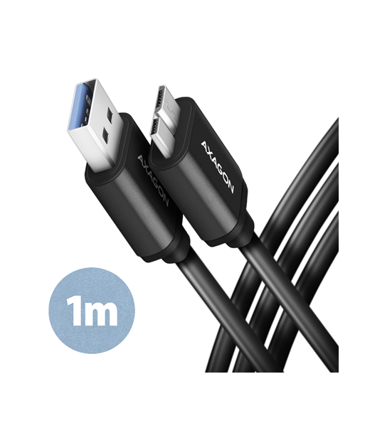 CABLE USB3.2 TO MICRO-B 1M/SPEED BLK BUMM3-AM10AB AXAGON