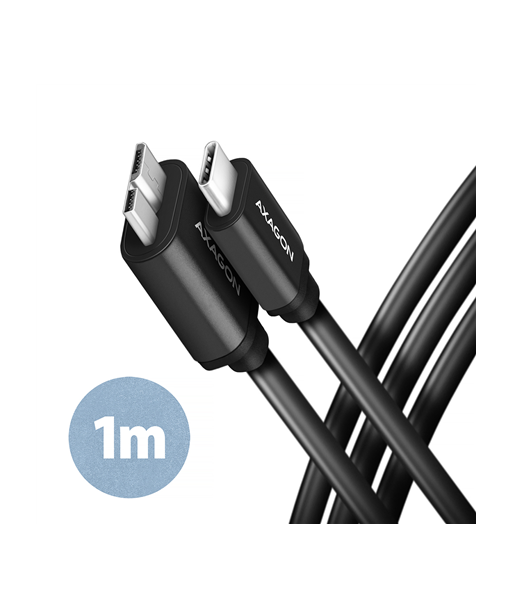 CABLE USB-C TO MICRO-B 1M/SPEED BLK BUMM3-CM10AB AXAGON