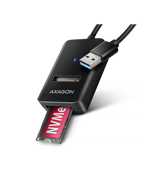 AXAGON ADM2-AM USB-A 10Gbps - M.2 NVMe & SATA SSD adapter, 10cm USB-A