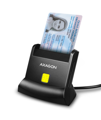 AXAGON CRE-SM2 USB-A Smart card & SD/microSD/SIM card StandReader, 1.3m