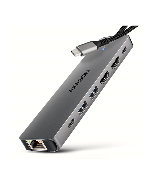 AXAGON HMC-7HX2 USB 5Gbps hub, 2x USB-A, USB-C, 2x HDMI 4k/60Hz, RJ-45 AXAGON HMC-7HX2 USB 5Gbps hub, 2x USB-A, USB-C, 2x HDMI 4k/60Hz, RJ-45