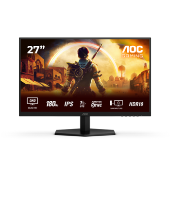 AOC Q27G42XE, 27", IPS, QHD, 16:9, 180 Hz, 1 ms, 2560 x 1440 pixels, 300 cd/m², HDMI ports quantity 2, Black