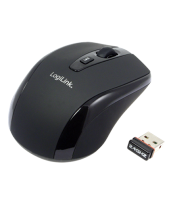 Logilink, Maus optisch Funk 2.4 GHz, 2.4GH wireless mini mouse with autolink, wireless, Black