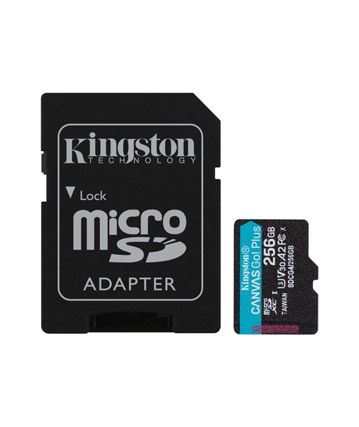 KINGSTON 256GB UHS-I microSD Memory Card with SD Adapter (Class 10, U3, V30)