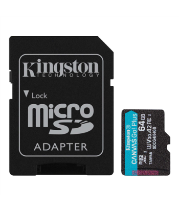 KINGSTON 64GB UHS-I microSD Memory Card with SD Adapter (Class 10, U3, V30)