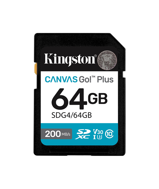 KINGSTON 64GB UHS-I SD Memory Card (Class 10, U3, V30)