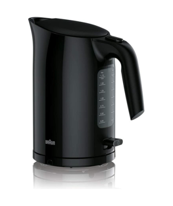 Veekeetja Braun, WK3100BK PurEase, Standard, 2200 W, 1.7 L, Plastic, 360° rotational base, Black