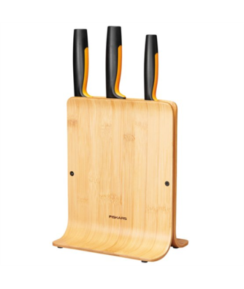 Fiskars Functional Form Bamboo Case for knives 1057553 Plastic Knife 3 pc(s) Dishwasher proof