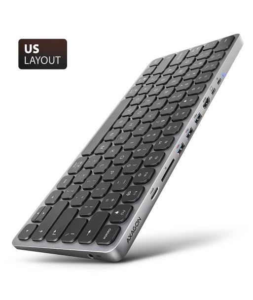 KEYBOARD + I/O HUB 9IN1/0.6M HMC-KB-US AXAGON KEYBOARD + I/O HUB 9IN1/0.6M HMC-KB-US AXAGON
