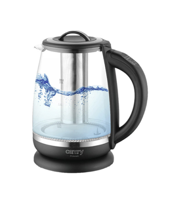 Camry Kettle CR 1290 Standard, 2200 W, 2 L, Plastic/glass, Black/Transparent, 360° rotational base