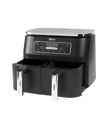 Аэрофритюрница NINJA, AF300, Power 1 frying compartment: 1200 W, 2 frying compartments: 2400 W W, Capacity 7.6 L, Black