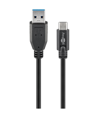 Goobay, Round cable, Sync & Charge Super Speed USB-C to USB A 3.0 charging cable, 67999, USB 3.0 male (type A), USB-C male