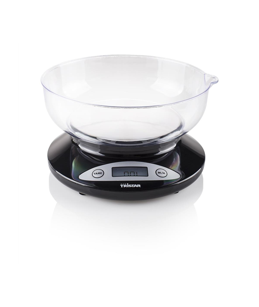 Кухонные весы Tristar, KW-2430, Maximum weight (capacity) 2 kg, Graduation 1 g, Display type LCD, Black