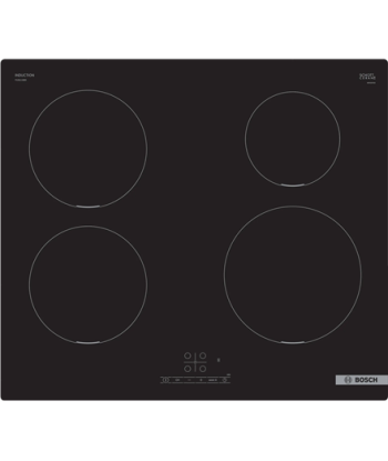Bosch, Hob, PUE611BB5E, Induction, Number of burners/cooking zones 4, Touch, Timer, Black