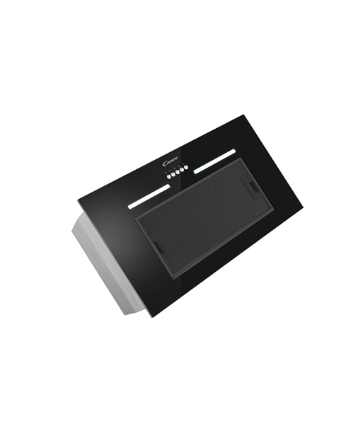 Candy, CPY5MBG, Canopy, Energy efficiency class C, Width 52 cm, 298 m³/h, Mechanical control, LED, Black Glass