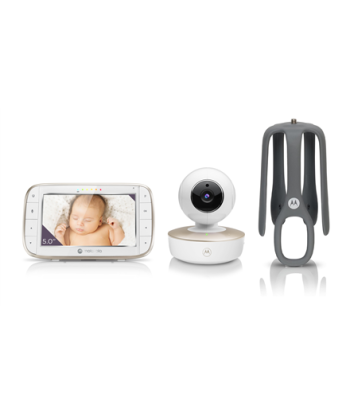 Видеоняня Motorola VM855 CONNECT 5.0” Portable Wi-Fi with Flexible Crib Mount, White/Gold