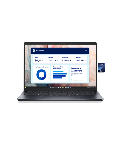 Dell Pro 14 Premium, 14", FHD+, Anti-glare, Intel Core Ultra 7, 268V, 32 GB, LPDDR5x, Solid-state drive capacity 1000 GB