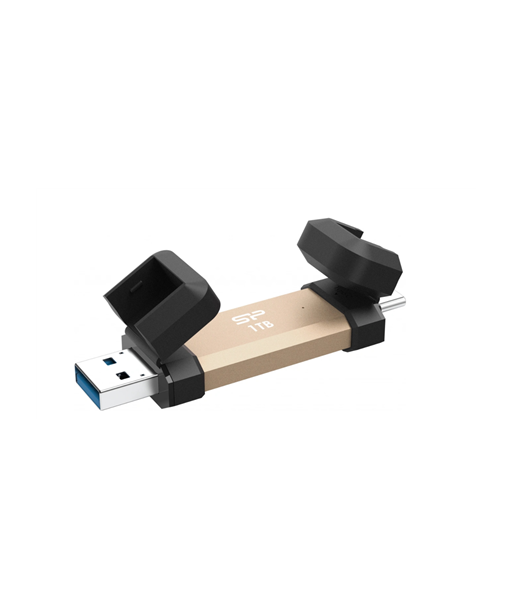 Silicon Power DS72, 1000 GB, USB Type-A and USB Type-C 3.2 Gen 2, Gold