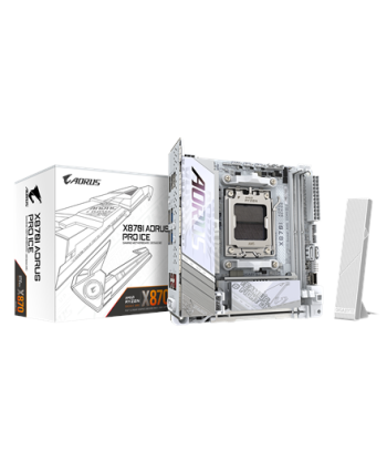 Gigabyte X870I AORUS PRO ICE, Processor family AMD, Processor socket AM5, DDR5 SDRAM, Supported hard disk drive interfaces M.2