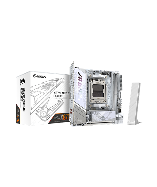 Gigabyte X870I AORUS PRO ICE, Processor family AMD, Processor socket AM5, DDR5 SDRAM, Supported hard disk drive interfaces M.2