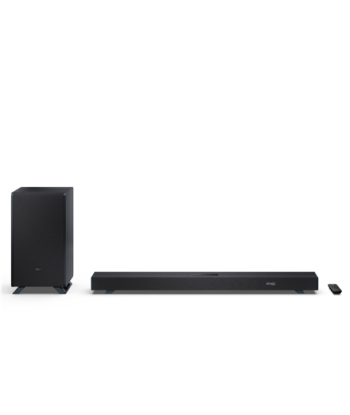 Sharp, 3.1.2 Dolby Atmos/DTS:X Soundbar with Wireless Subwoofer, HT-SBW53121(BK), 550 W, Bluetooth, Black, Wireless connection