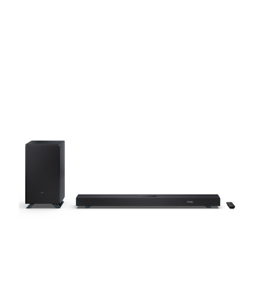 Sharp, 3.1.2 Dolby Atmos/DTS:X Soundbar with Wireless Subwoofer, HT-SBW53121(BK), 550 W, Bluetooth, Black, Wireless connection