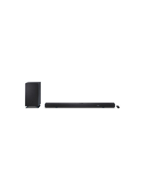 Sharp, 5.1.2 Dolby Atmos/DTS:X Soundbar with Wireless Subwoofer, HT-SBW55121(BK), 650 W, Bluetooth, Black, Wireless connection