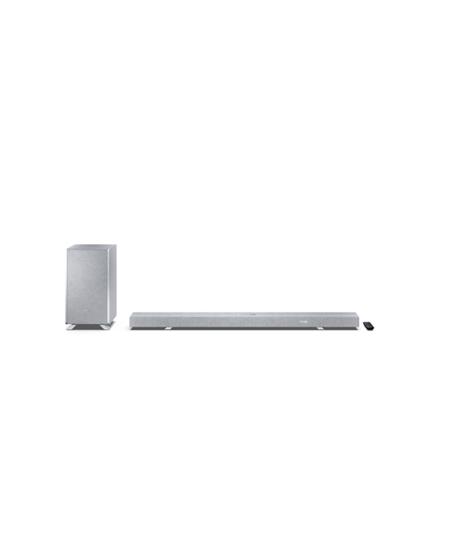 Sharp, 5.1.2 Dolby Atmos/DTS:X Soundbar with Wireless Subwoofer, HT-SBW55121(SL), 650 W, Bluetooth, Silver, Wireless connection