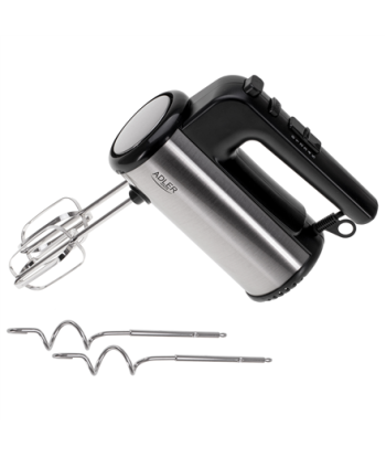 Adler Hand mixer, AD 4232, Hand Mixer, 900 W, Number of speeds 5, Turbo mode, Black/Stainless Steel