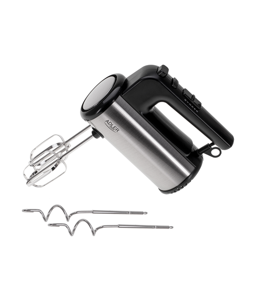 Adler Hand mixer, AD 4232, Hand Mixer, 900 W, Number of speeds 5, Turbo mode, Black/Stainless Steel
