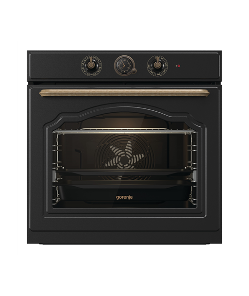 Ahi Gorenje, BOS67372CLB, 77 L, Electric, AquaClean, Mechanical control, Steam function, Height 59.5 cm, Width 59.5 cm, Black