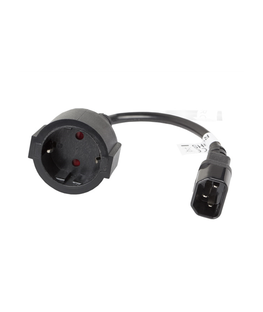 Lanberg | IEC 320 C14 to Schuko Adapter Cable for UPS | CA-C14E-10CC-0018-BK Lanberg | IEC 320 C14 to Schuko Adapter Cable for UPS | CA-C14E-10CC-0018-BK