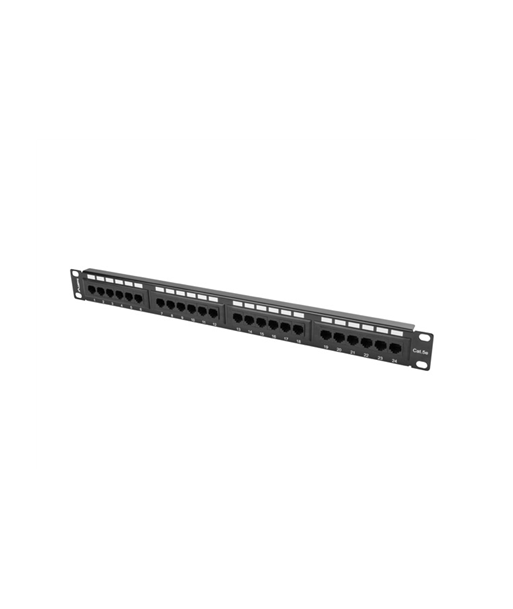 Lanberg, Patch Panel 24 port 1U 19" CAT.5E UTP, PPU5-1024-B, Black