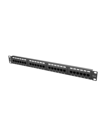 Lanberg, Patch Panel 24 port 1U 19" CAT.6 UTP, PPU6-1024-B, Black