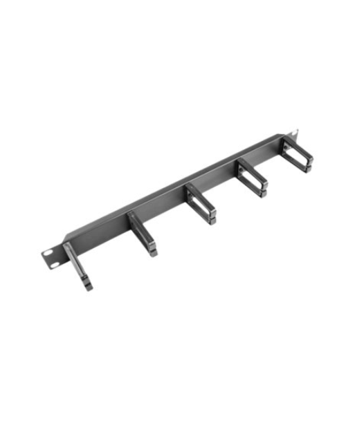 Lanberg 19" cable management panel with 5 plastic holders 1U type B | AK-1202-B | Black