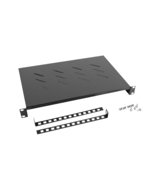 Lanberg 19" fixed shelf 1U/483x300mm, max load capacity up to 25kg | AK-1004-B | Black