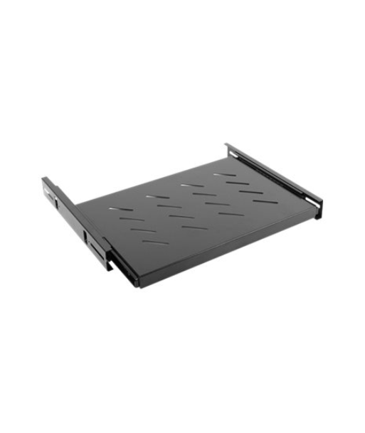 Lanberg 19" sliding shelf 1U/465x347mm, max load capacity up to 60kg | AK-1006-B | Black