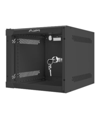 Lanberg Rack cabinet 10" wall-mount 4U/280x310 (flat pack) with glass door, black | Lanberg