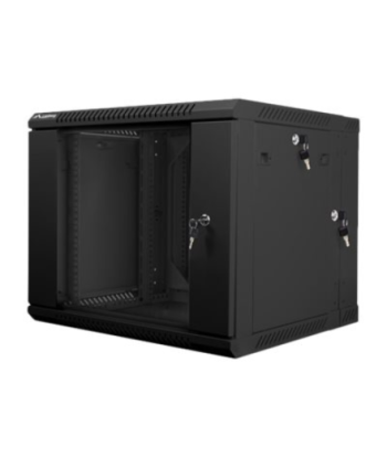 Lanberg Rack cabinet 19" double-section wall-mount 9U/600x600 (flat pack), black | Lanberg