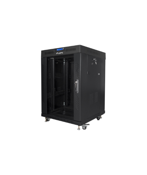 Lanberg Rack cabinet 19" free-standing 15U/600x600 (flat pack) with glass door lCD V2, black | Lanberg