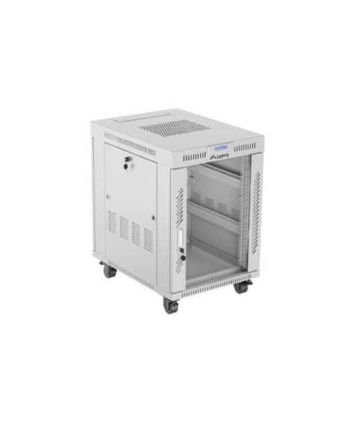 Lanberg Rack cabinet 19" free-standing 15U/600x800 (flat pack) with glass door lCD V2, grey | Lanberg