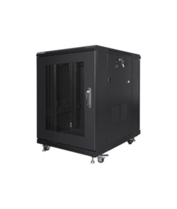 Lanberg Rack cabinet 19" free-standing 15U/600x800 (flat pack) with mesh door, black | Lanberg