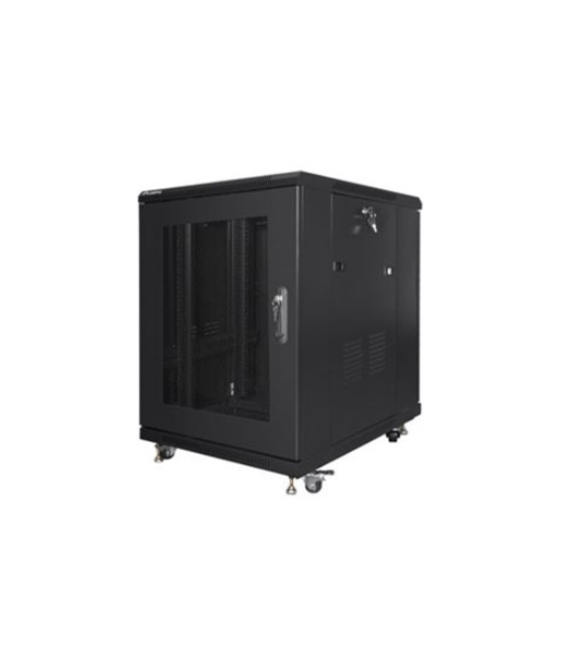 Lanberg Rack cabinet 19" free-standing 15U/600x800 (flat pack) with mesh door, black | Lanberg Lanberg Rack cabinet 19" free-standing 15U/600x800 (flat pack) with mesh door, black | Lanberg