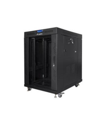 Lanberg Rack cabinet 19" free-standing 15U/800x1000 (flat pack) with glass door lCD V2, black | Lanberg