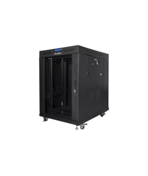Lanberg Rack cabinet 19" free-standing 15U/800x1000 (flat pack) with glass door lCD V2, black | Lanberg